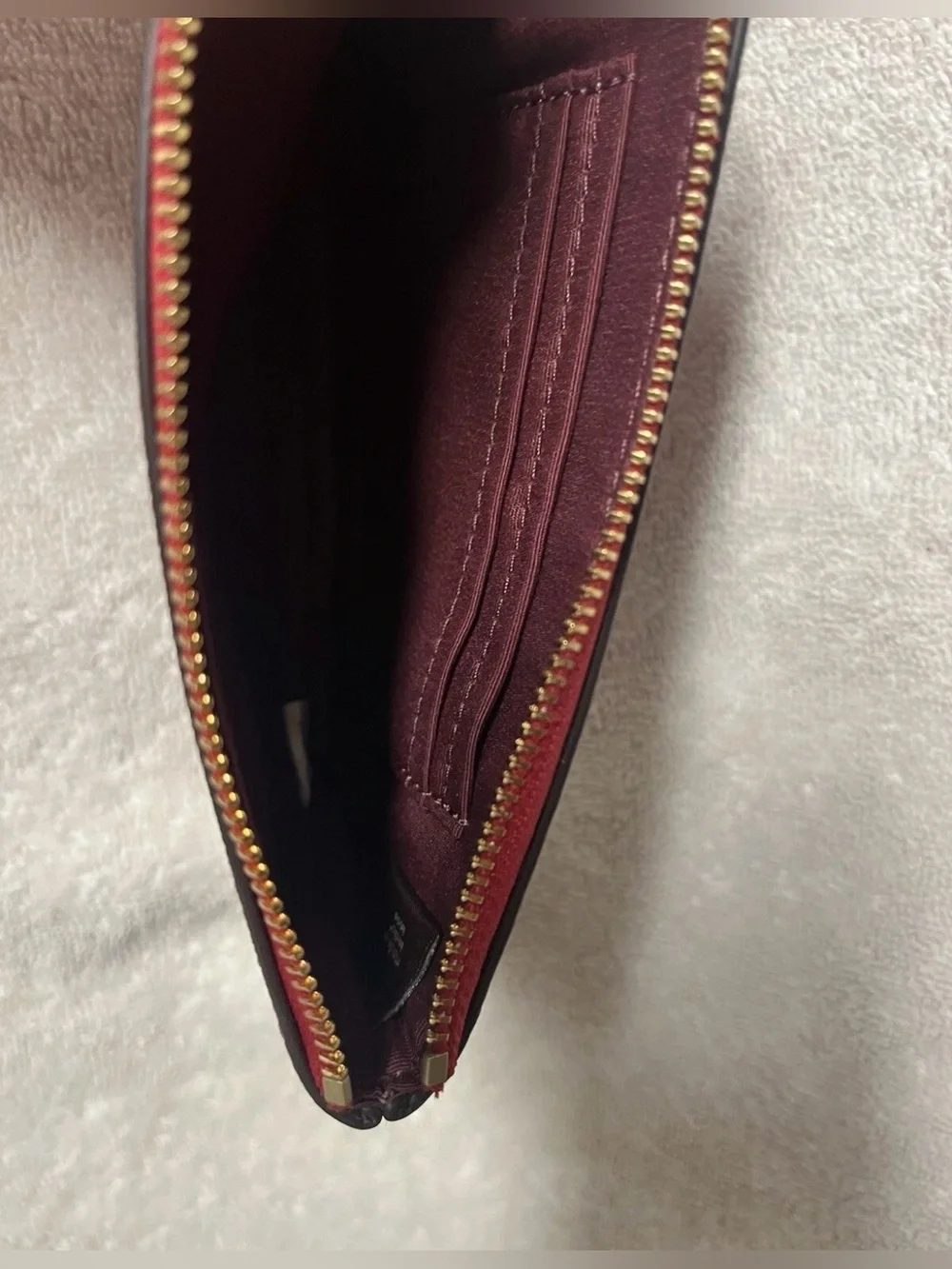 NWT COACH 1941 Red Corner Zip Wristlet Crossgrain Leather Style 58032
